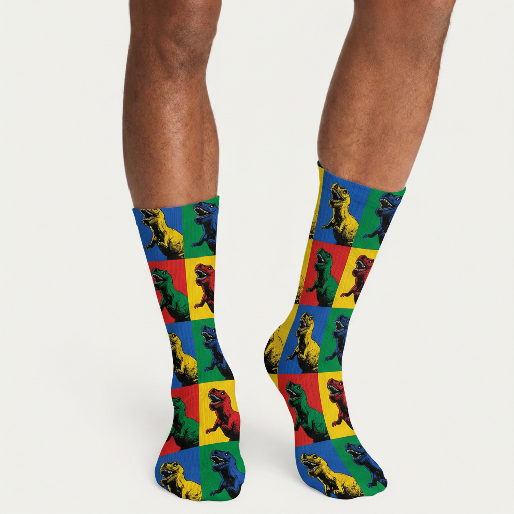 Dinosaur Crew Socks (1, 3 & 5-Pair Options)