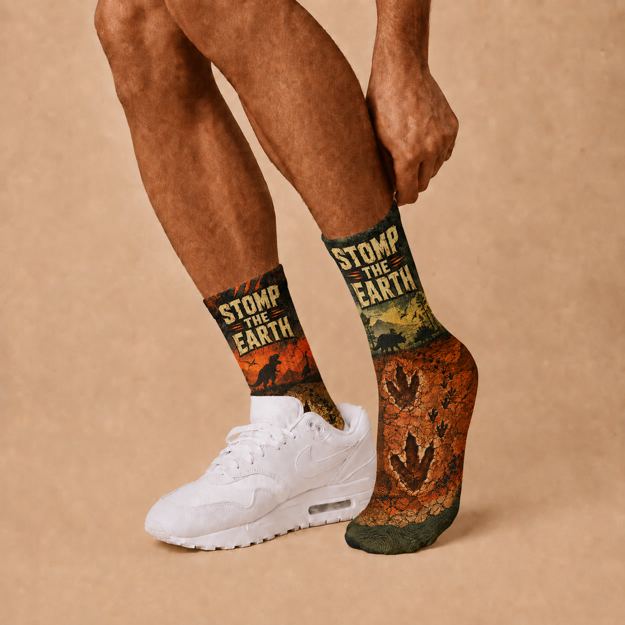 Dino Stomp the Earth socks