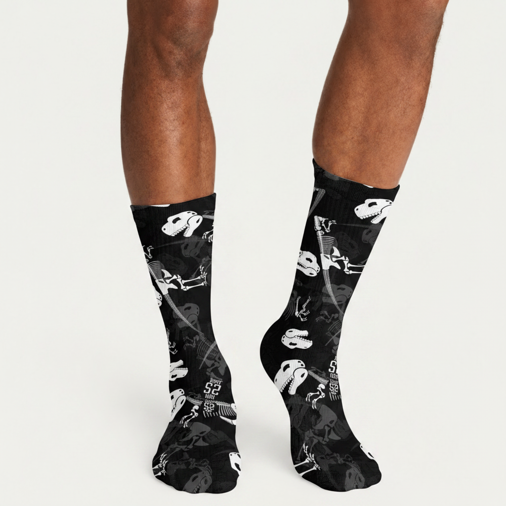 Dinosaur Crew Socks (1, 3 & 5-Pair Options)