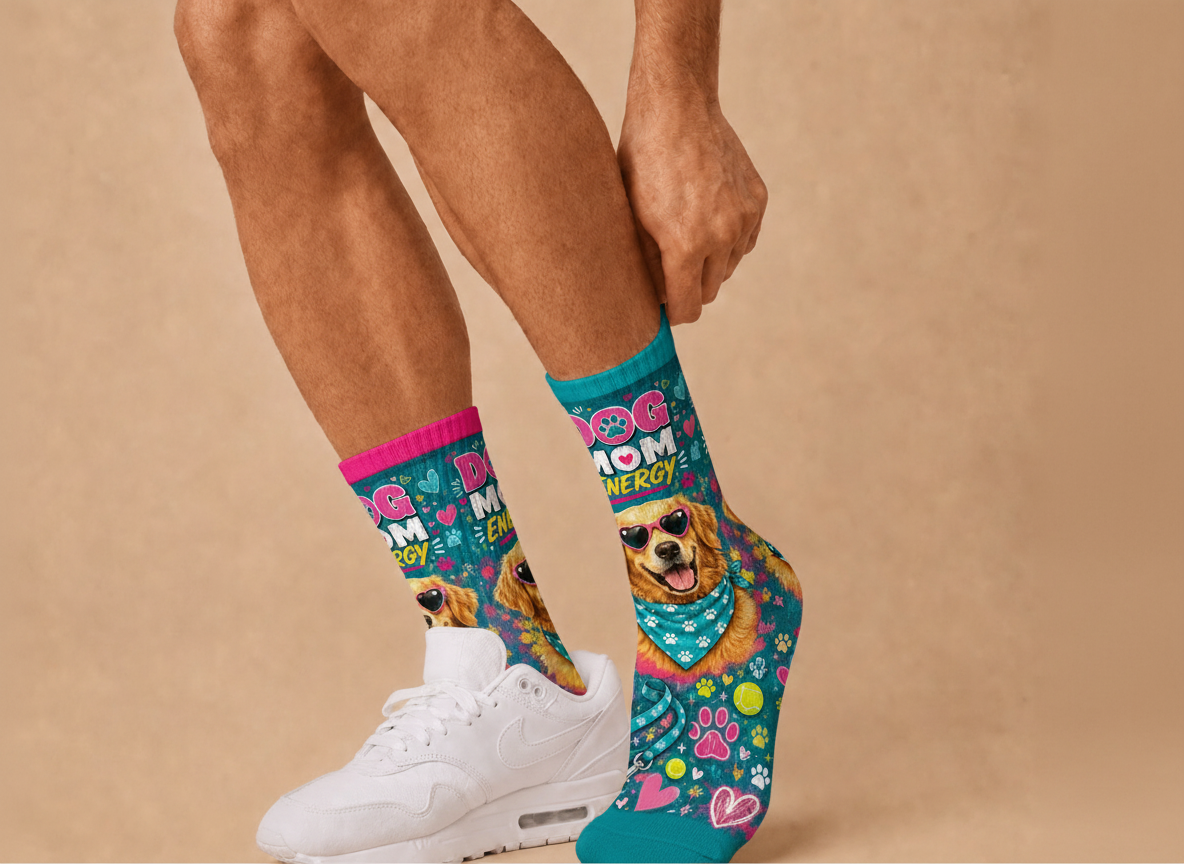Pets Dog Mom Energy socks