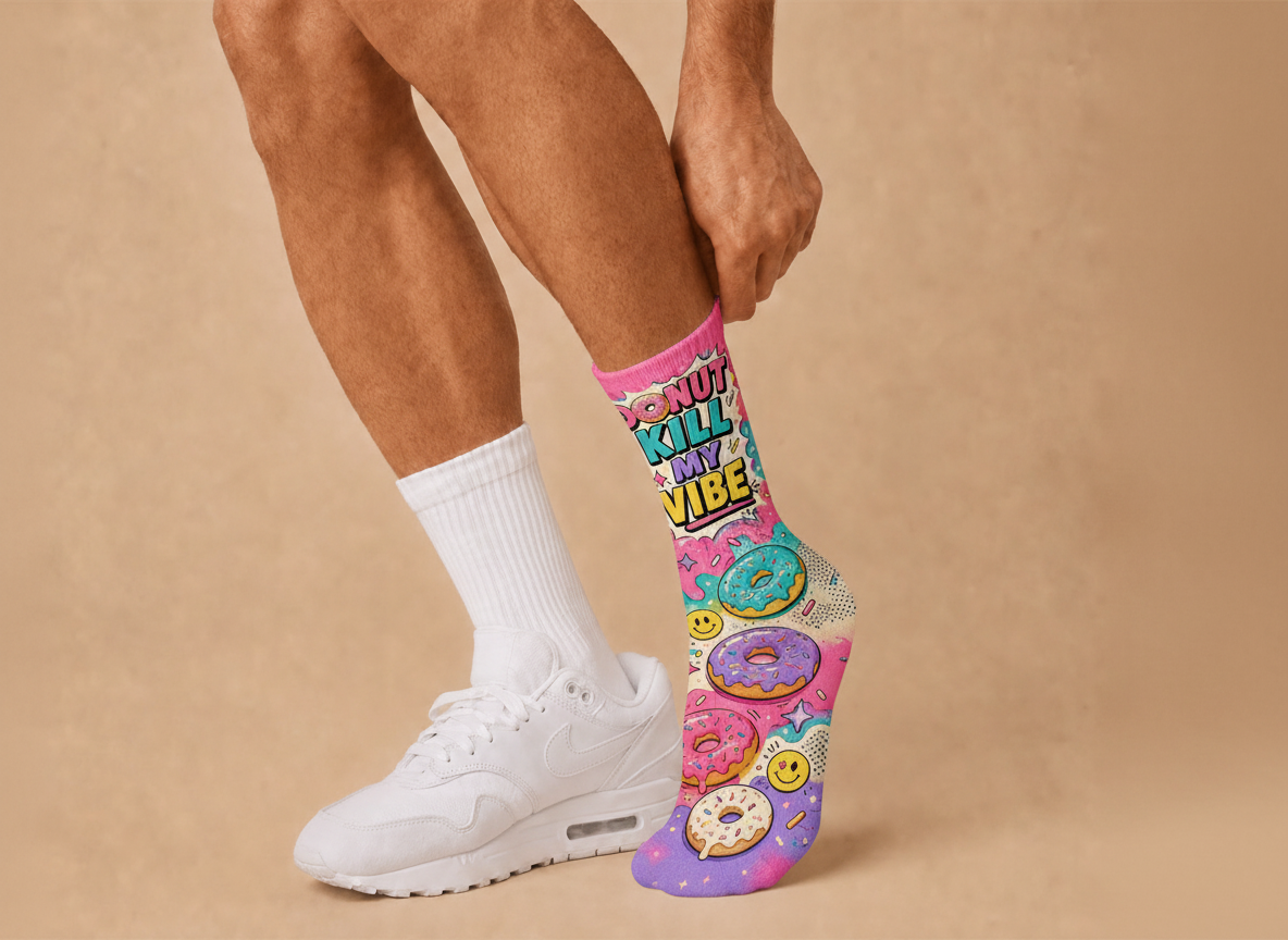 Food Donut Kill my Vibe socks