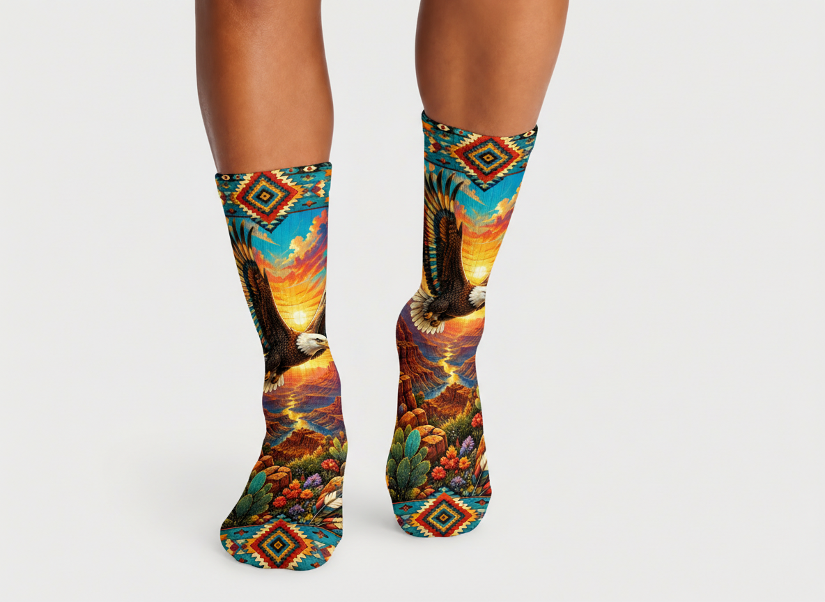 Southwestern Eagle Canyon socks
