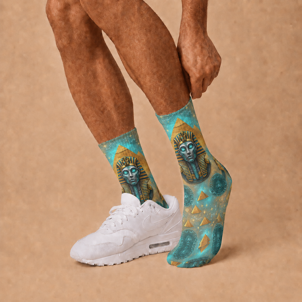 Egyptian Alien Pharaoh Stargaze socks