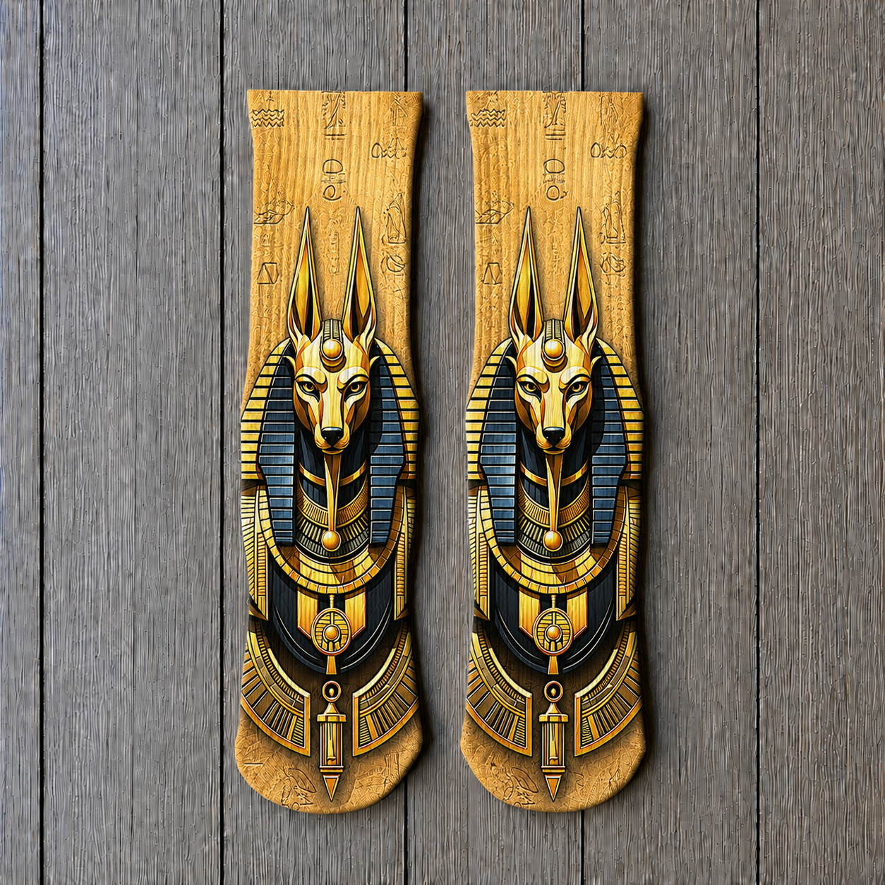 Egyptian Anubis Golden socks