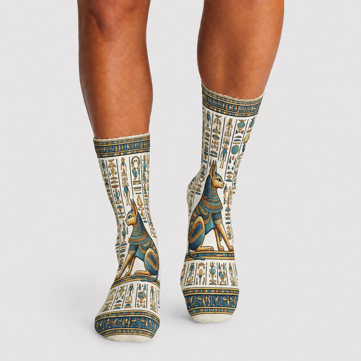 Egyptian Bastet Hieroglyph Queen Socks