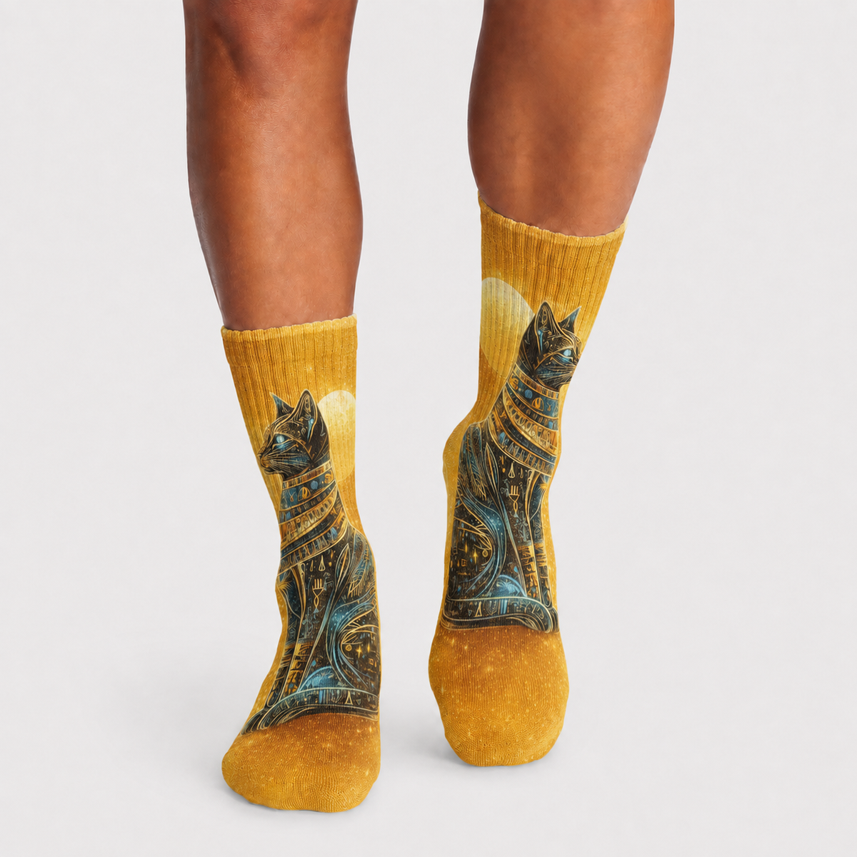 Egyptian Golden Bastet Nightwatch socks