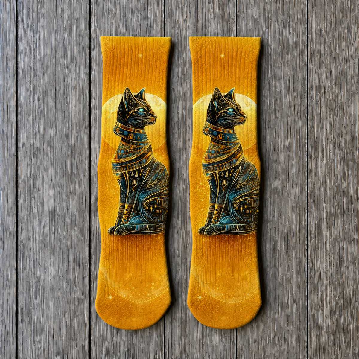 Egyptian Golden Bastet Nightwatch socks