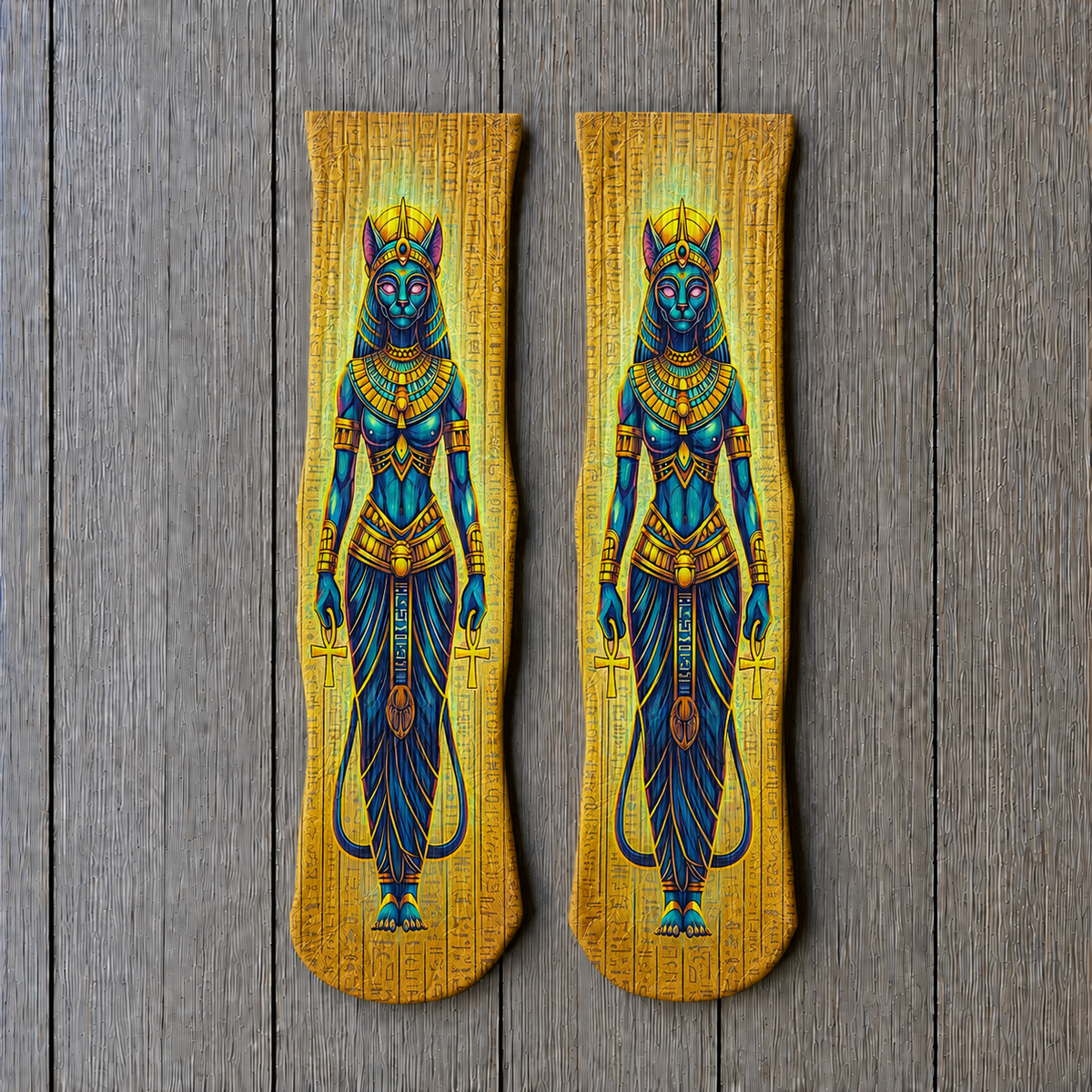 Egyptian Golden Bastet Relic socks