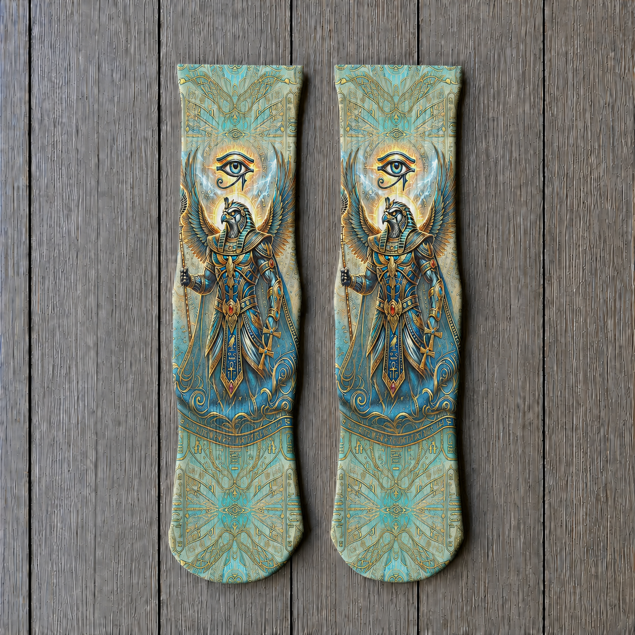 Egyptian Horus Sun-Eye Protector socks