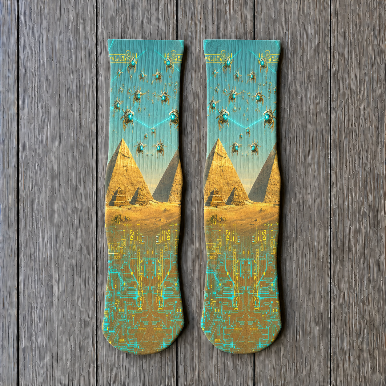 Egyptian Scarab Drone Swarm socks