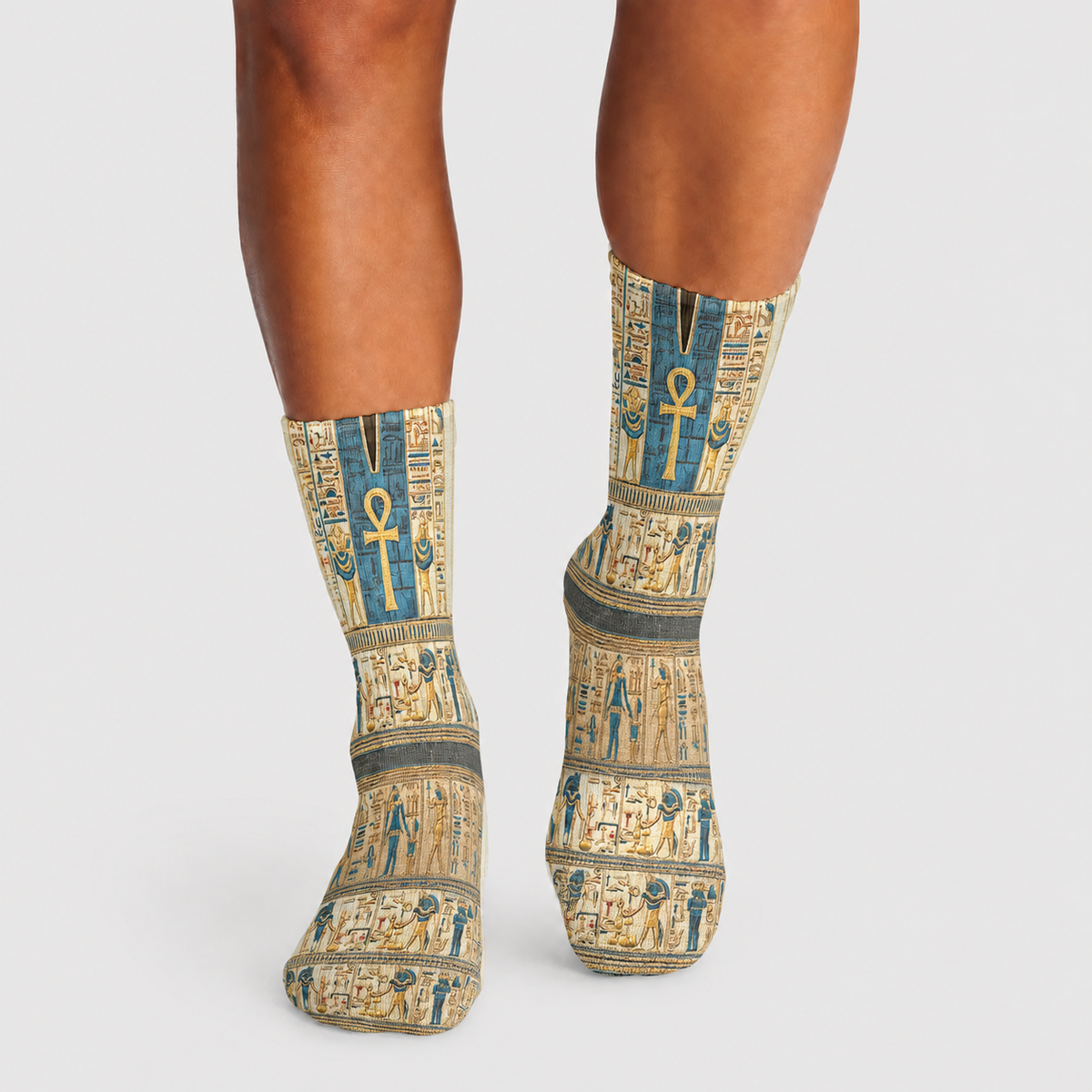 Egyptian Temple Ankh Relic socks