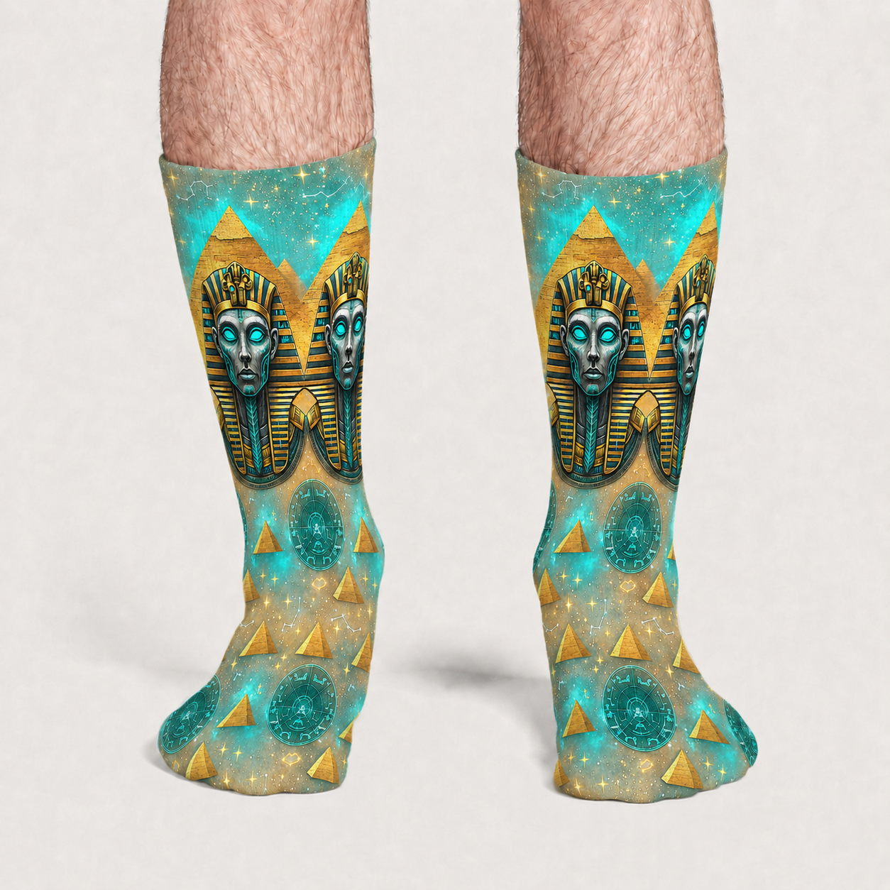 Egyptian Alien Pharaoh Stargaze socks
