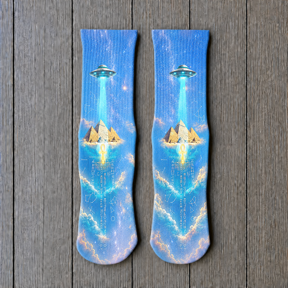 Egyptian Pyramid Beam Encounter socks