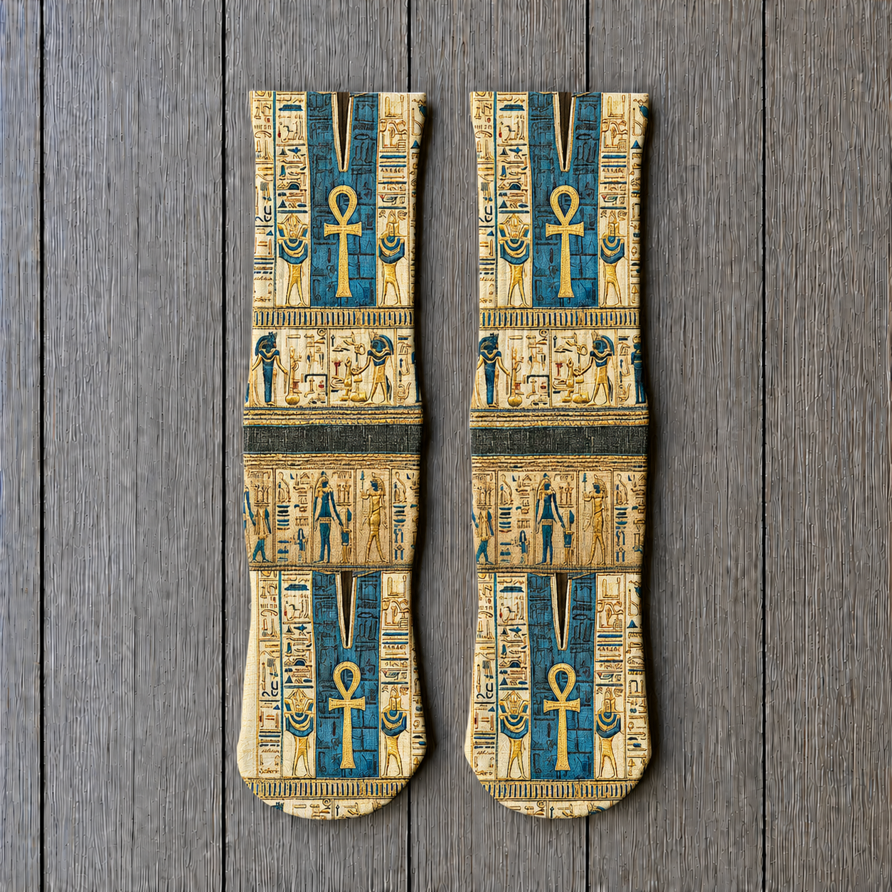 Egyptian Temple Ankh Relic socks
