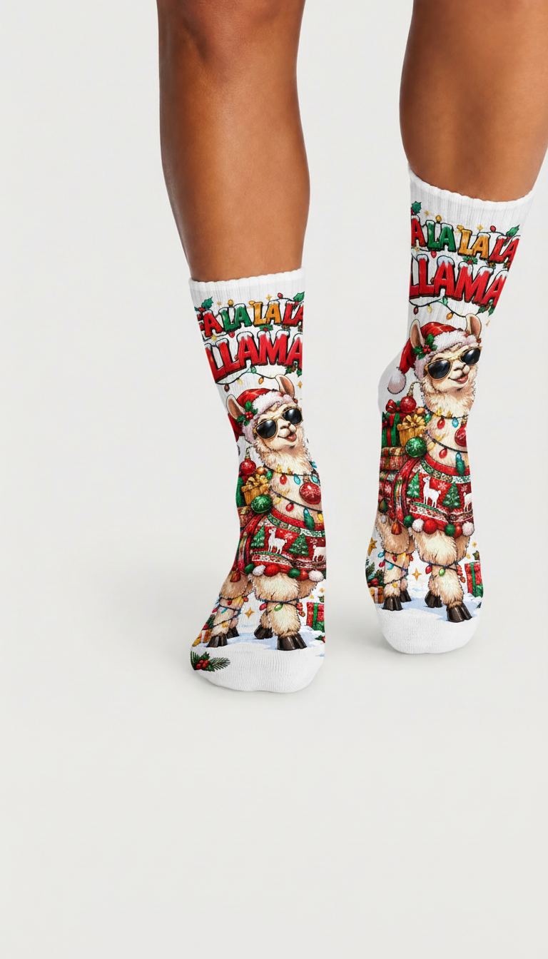 Christmas 35 Fa La La Llama socks