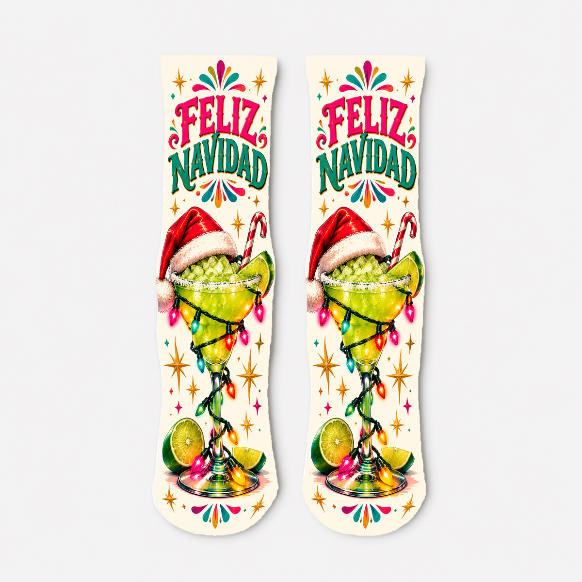 Christmas 41 Feliz Navidad Festive Margarita Socks