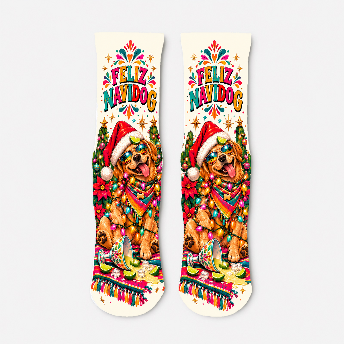 Christmas 36 Feliz Navidog Margarita socks