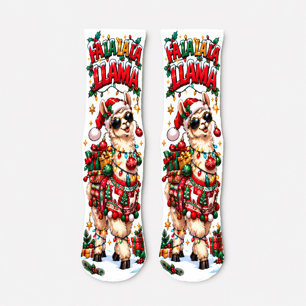 Christmas 35 Fa La La Llama socks