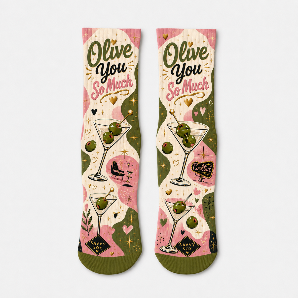 Food Olive You So Much socks