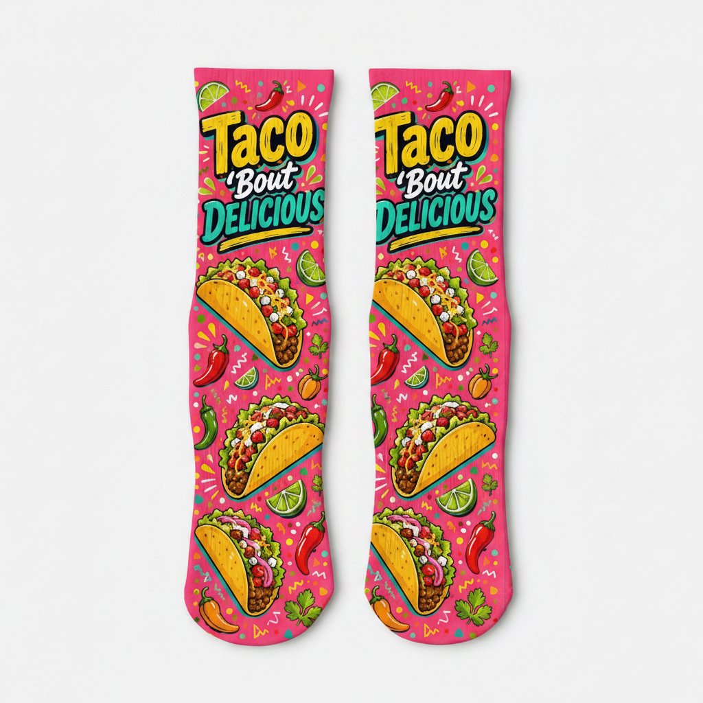 Food Taco Bout Delicious socks