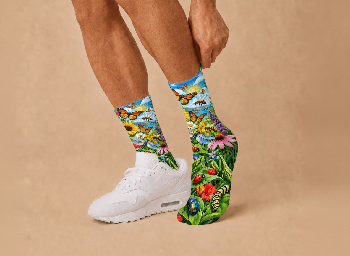 Insects Garden Wings and Crawlers socks