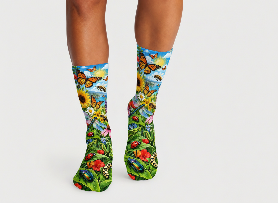 Insects Garden Wings and Crawlers socks