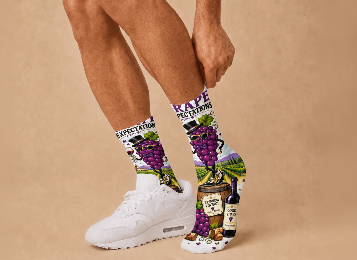 Wine Grape Expectations socks