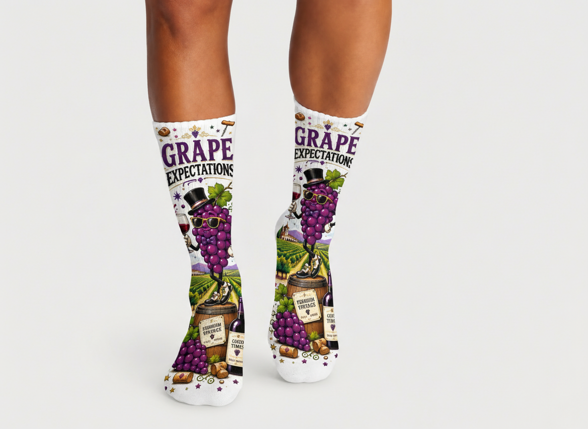 Wine Grape Expectations socks
