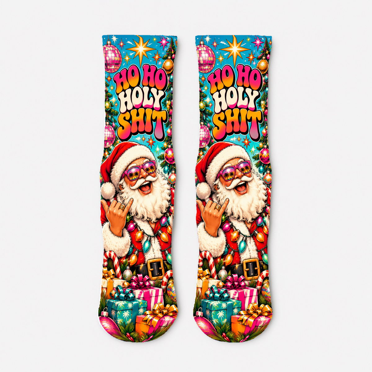 Christmas 28 Groovy Holiday Santa socks