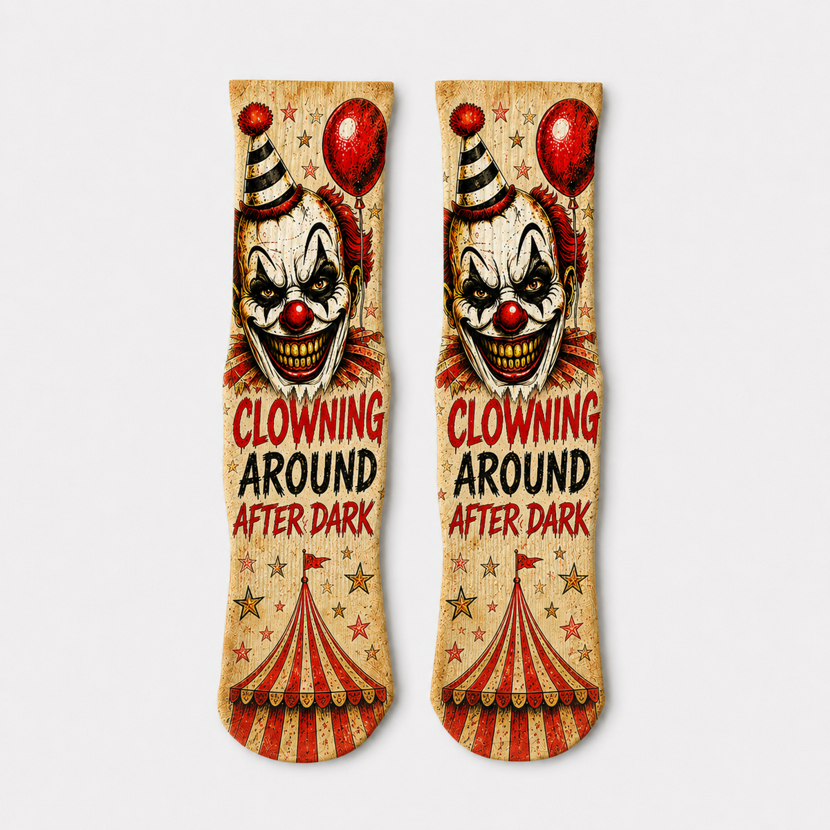 Halloween Clowning Around After Dark socks