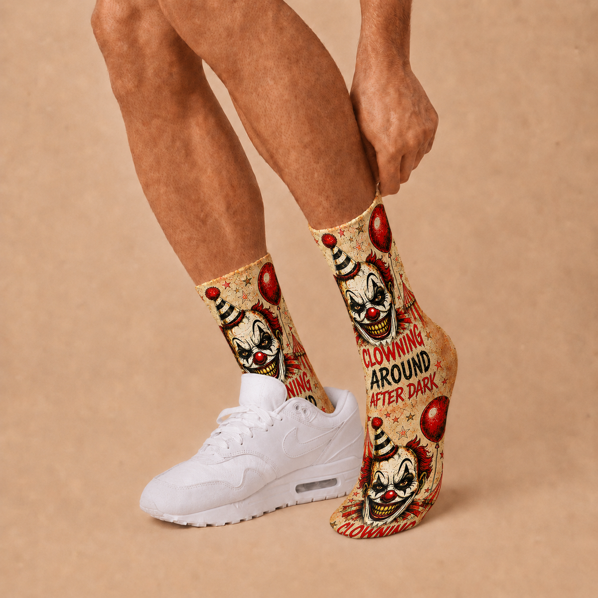 Halloween Clowning Around After Dark socks