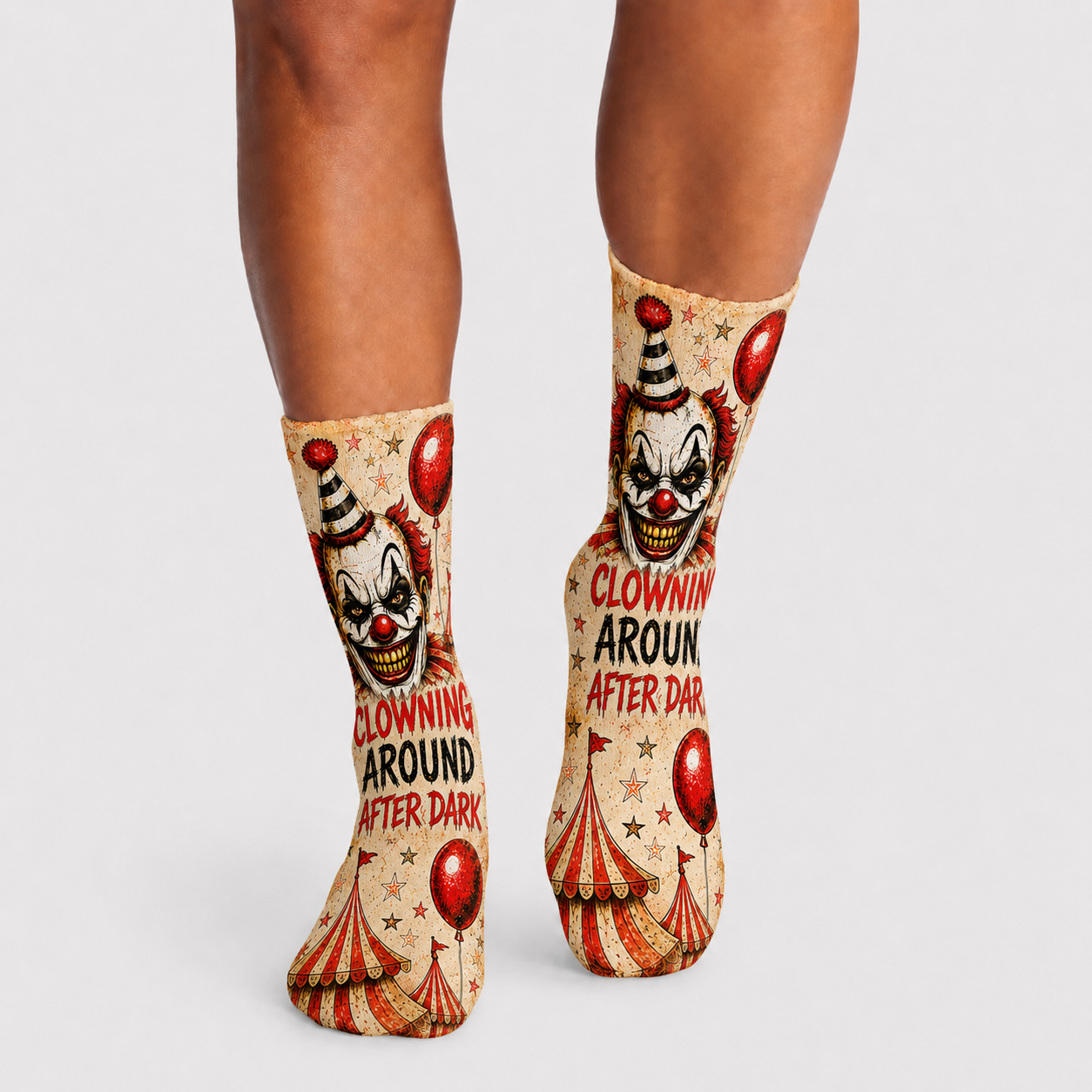 Halloween Clowning Around After Dark socks