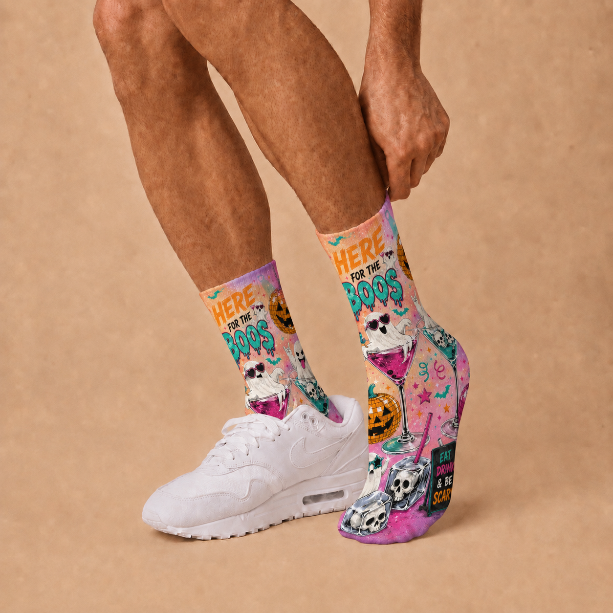 Halloween Here For The Boos socks