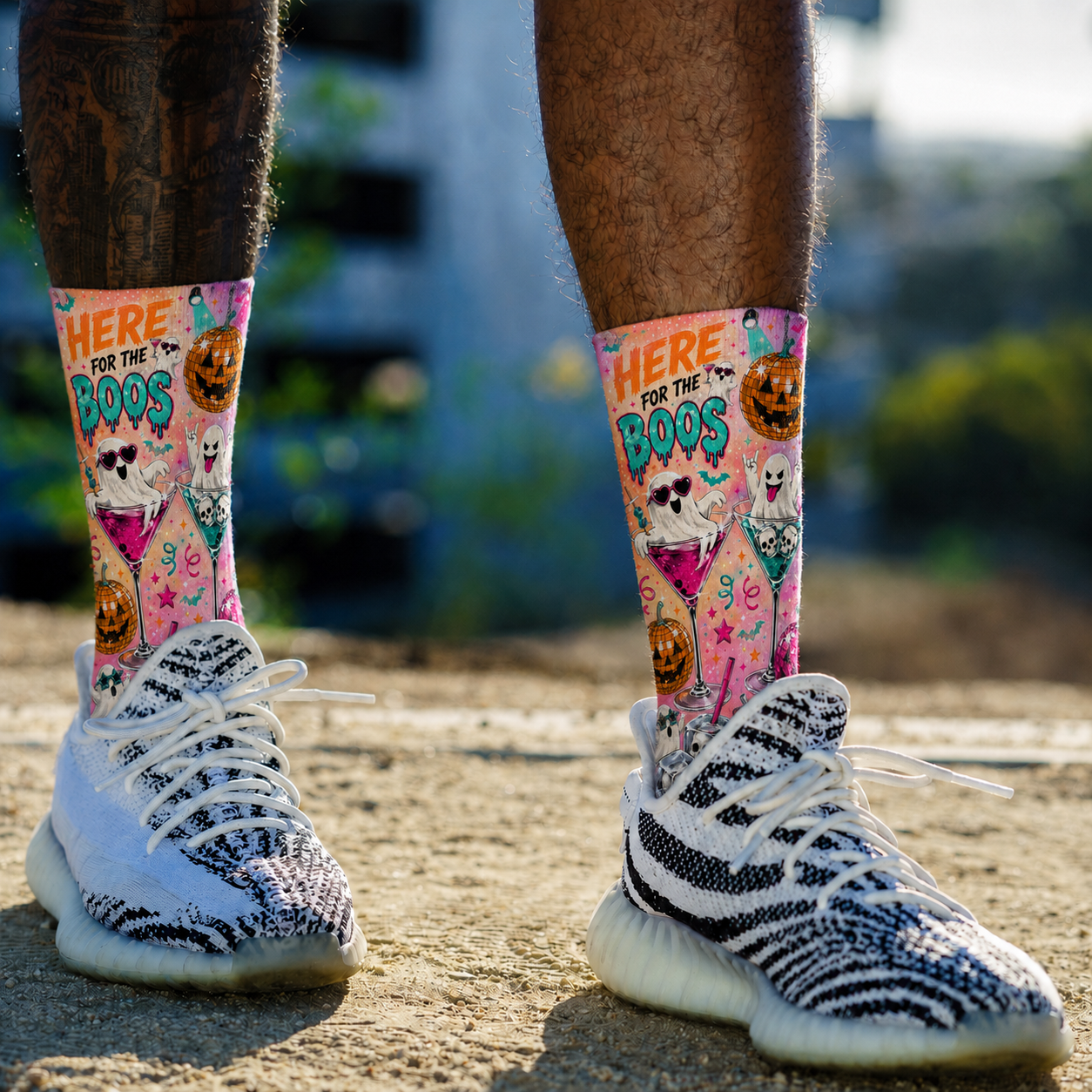 Halloween Here For The Boos socks
