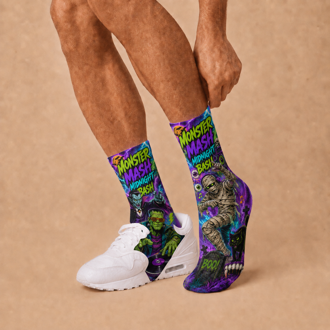 Halloween Monster Mash Midnight Bash socks