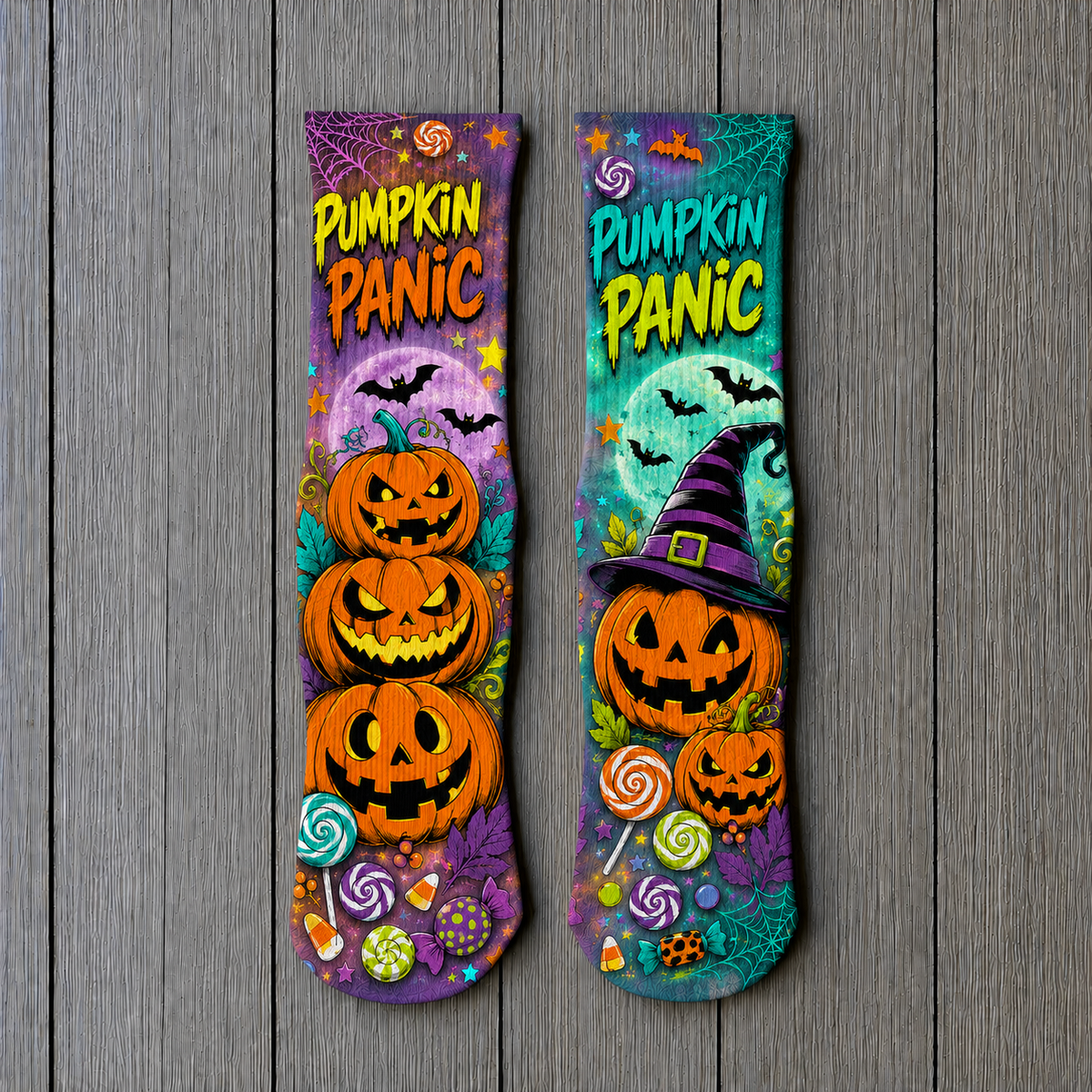 Halloween Pumpkin Panic socks