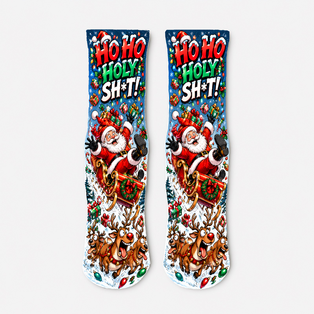 Christmas 27 Ho Ho Holy Chaos socks