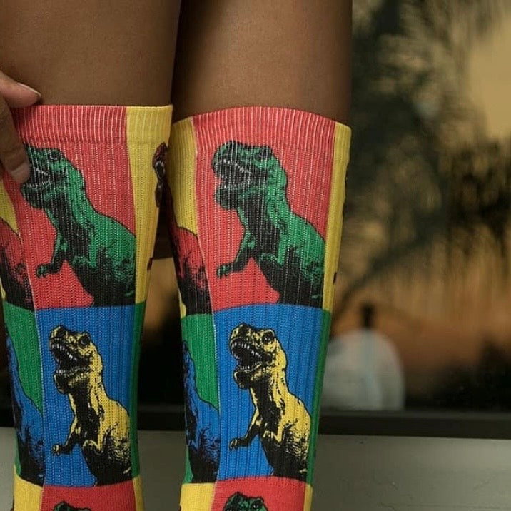 Dinosaur Crew Socks (1, 3 & 5-Pair Options)