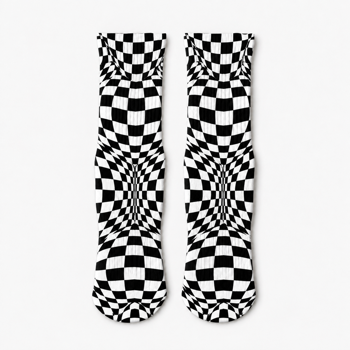 Illusion Checkerboard Black and White socks