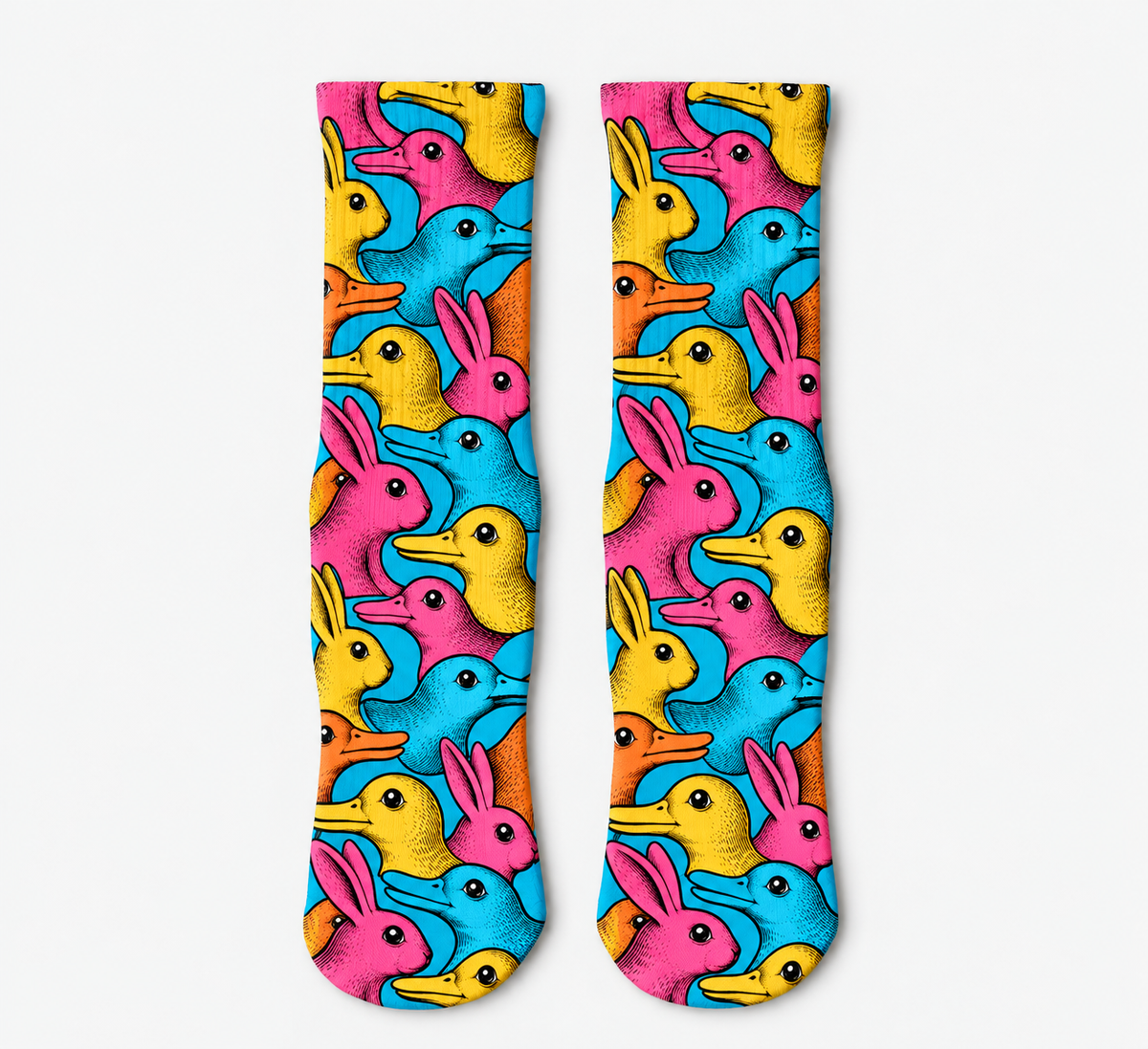 Illusion Pop Art Duck Rabbit socks