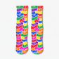 Illusion Psychedelic Word Pattern White socks