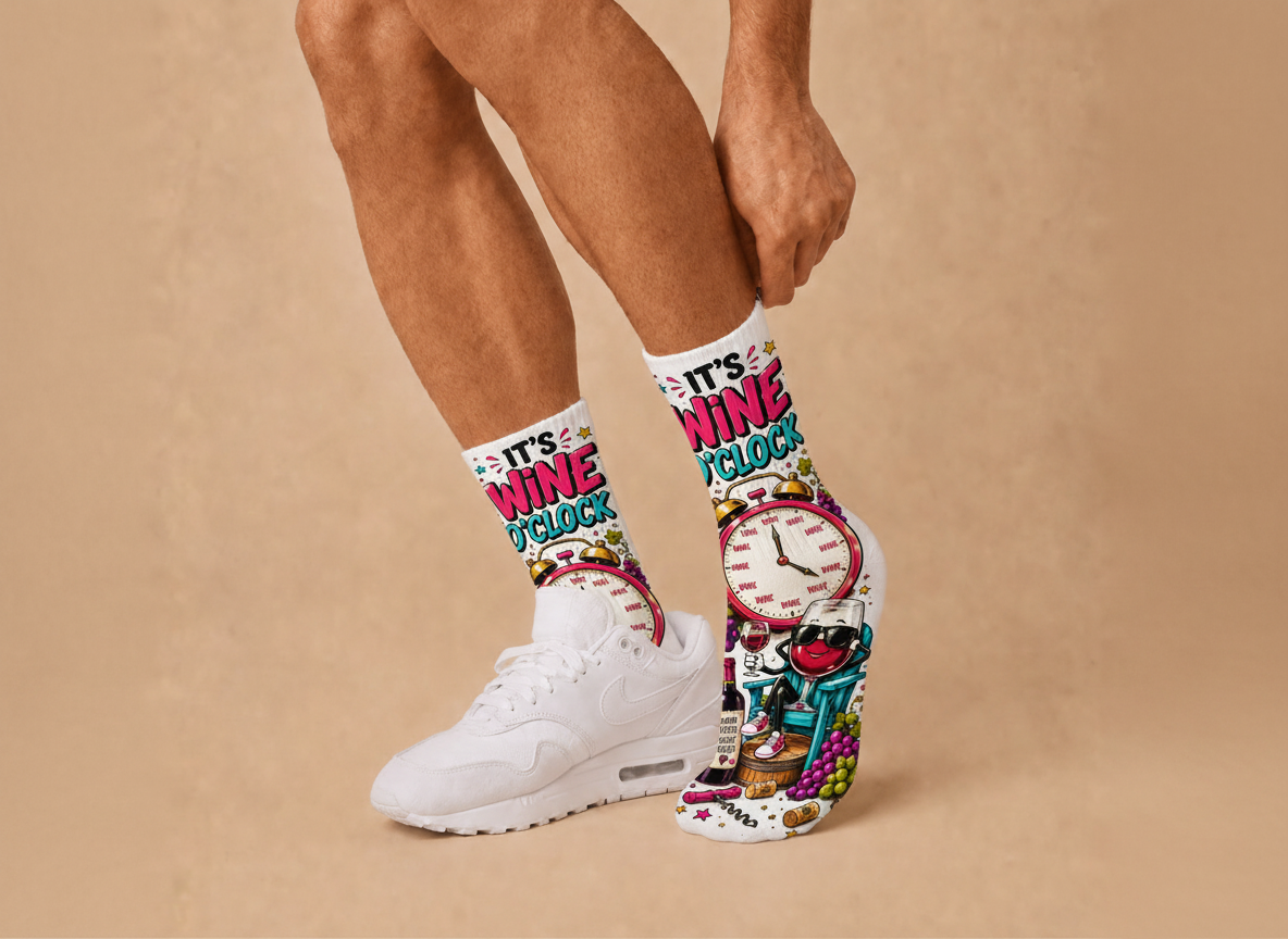 Wine It´s Wine O´clock socks