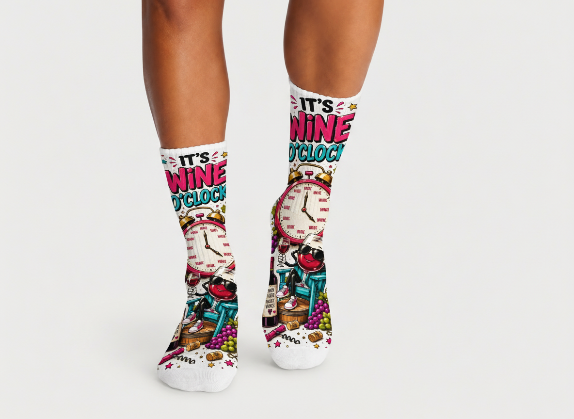 Wine It´s Wine O´clock socks
