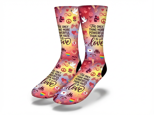 Love Over Hate Bad Bunny Inspired Heart & Soul Socks