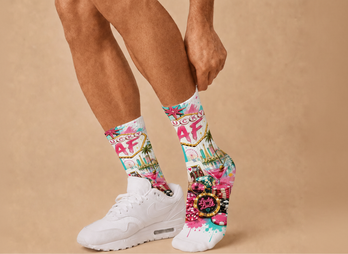 Vegas Lucky AF Pink 2 socks
