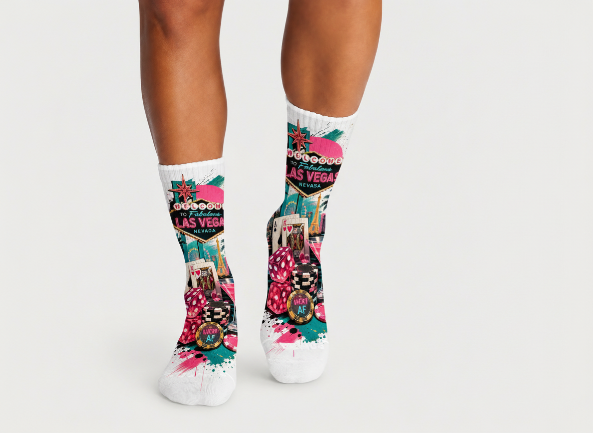 Vegas Lucky AF Pink socks