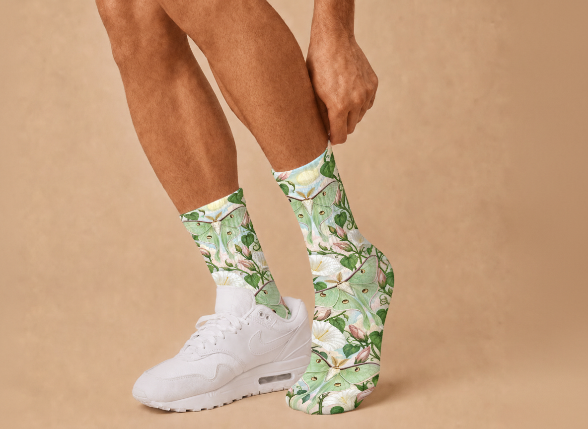 Insects Luna Moth Garden socks