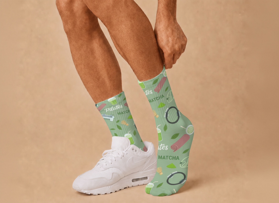 Cozy Matcha Pilates socks