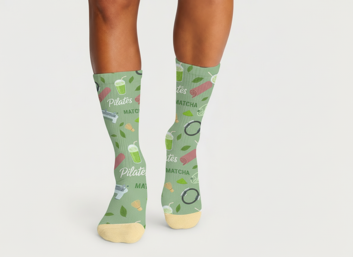 Cozy Matcha Pilates socks