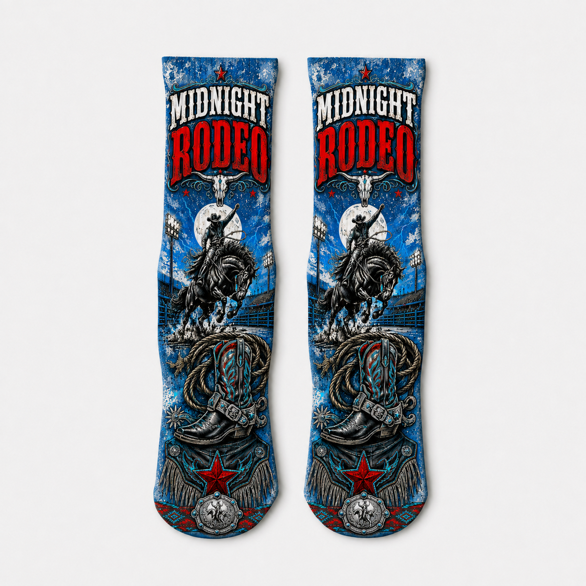 Modern Western Midnight Rodeo socks